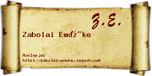 Zabolai Emőke névjegykártya